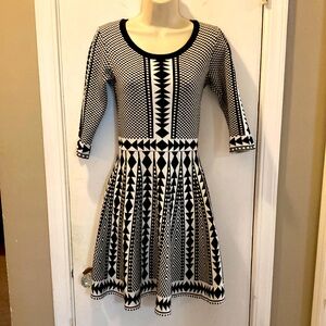 Nina Leonard Small 3/4 sleeve knit sweater dress 24-393-1